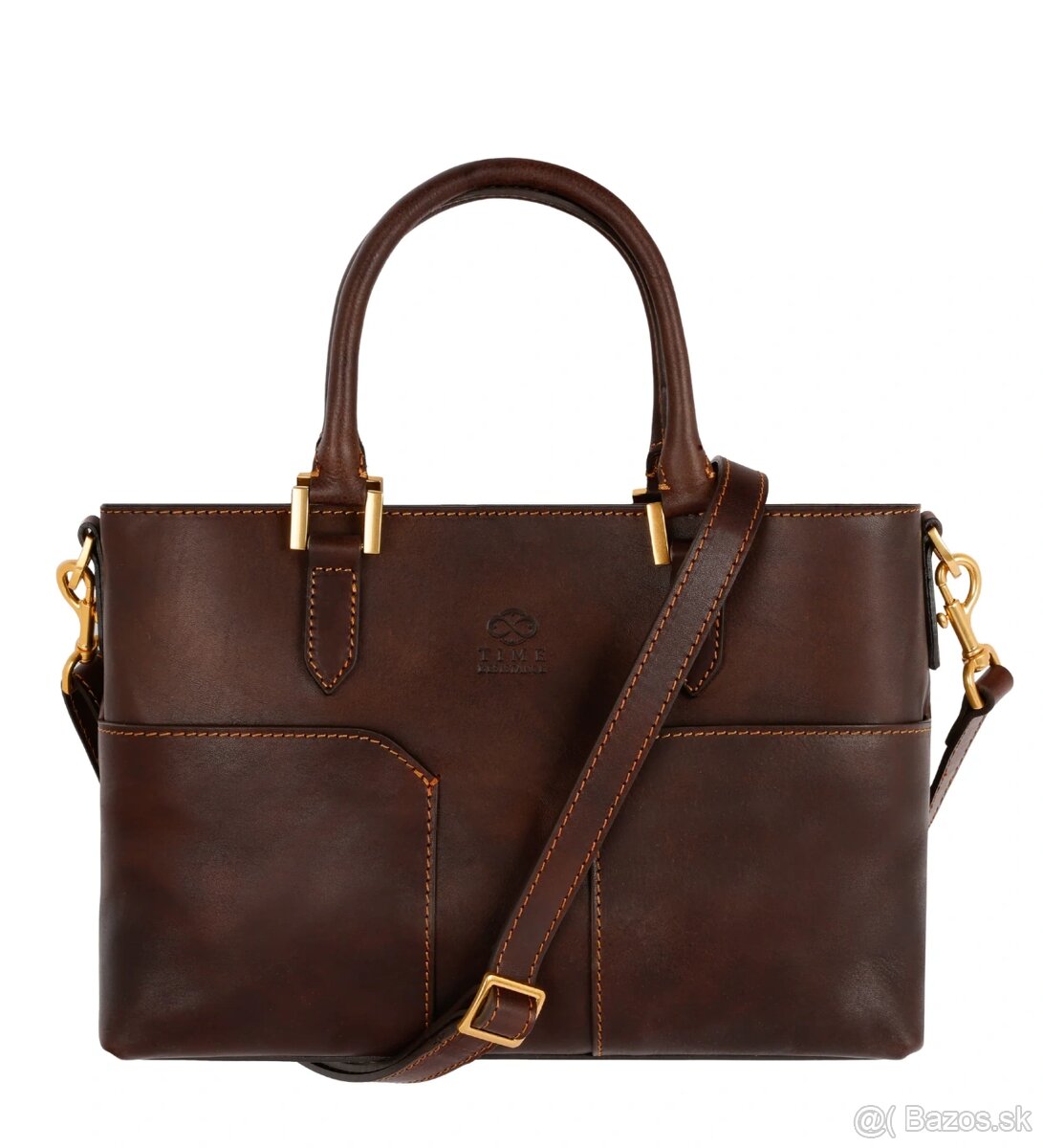 hnedá kožená kabelka - nová - 9