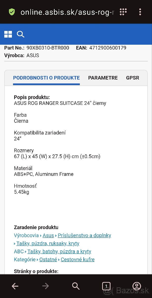 Predám nový cestovný kufor ASUS ROG RANGER SUITCASE 24" - 9