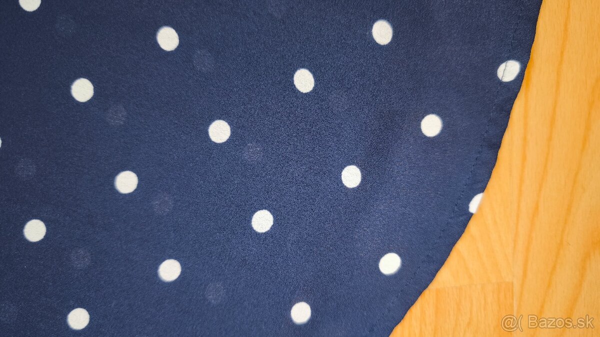 Tmavomodré bodkovaná blúzka - 9