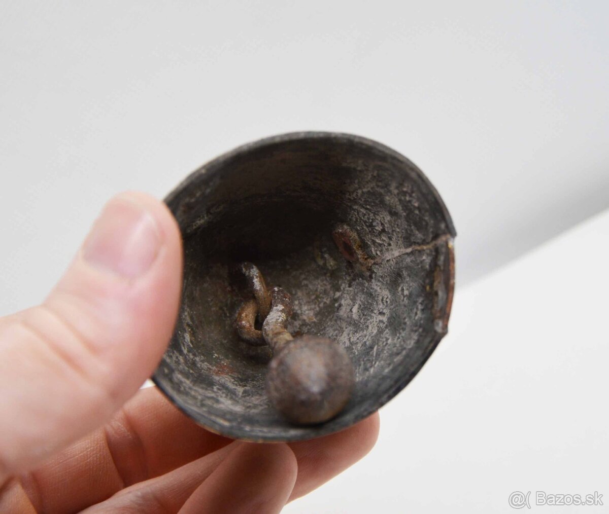 Starý mosadzný zvonec 9x6cm - 9