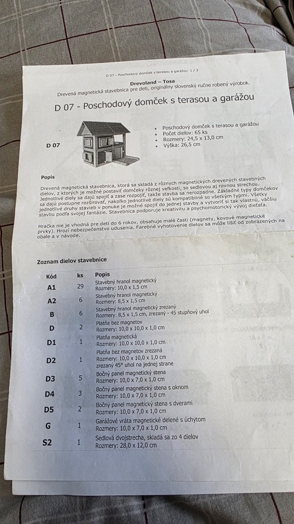 Detská drevená magnetická stavebnica D07 - 9