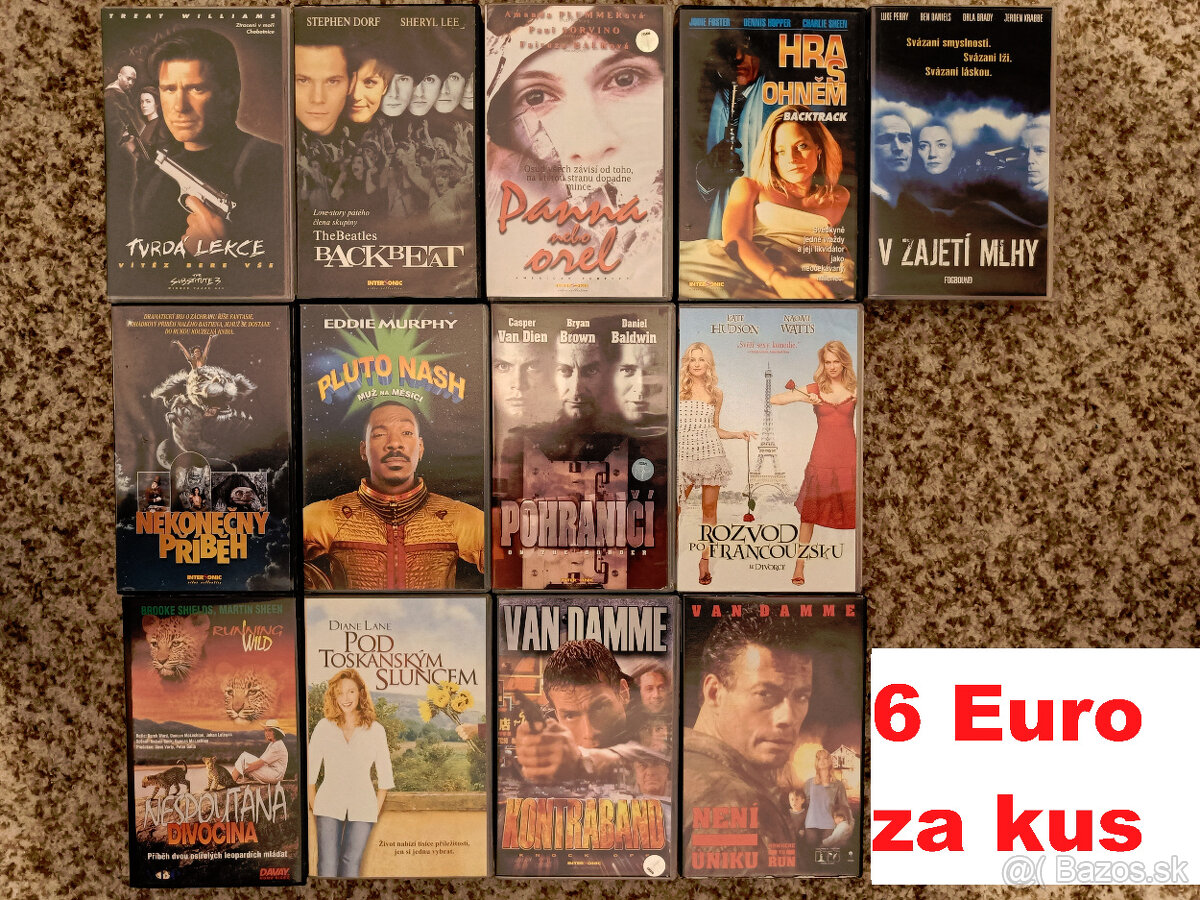 VHS videokazety odskúšané - ceny od 2 € - 9