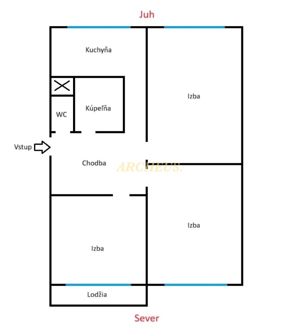 3 IZBOVÝ BYT S LODŽIOU, 65 M2, BIELOCERKEVSKÁ UL, KOŠICE - 9
