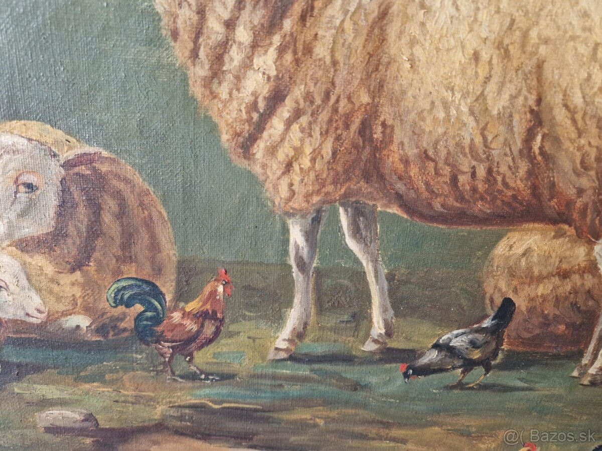 Obraz maľba na platne ovečky - 9