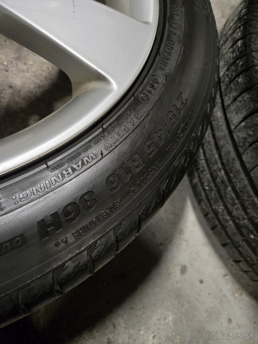 Hliníkové disky 5x100 + letné pneu 215/45r16 - 9
