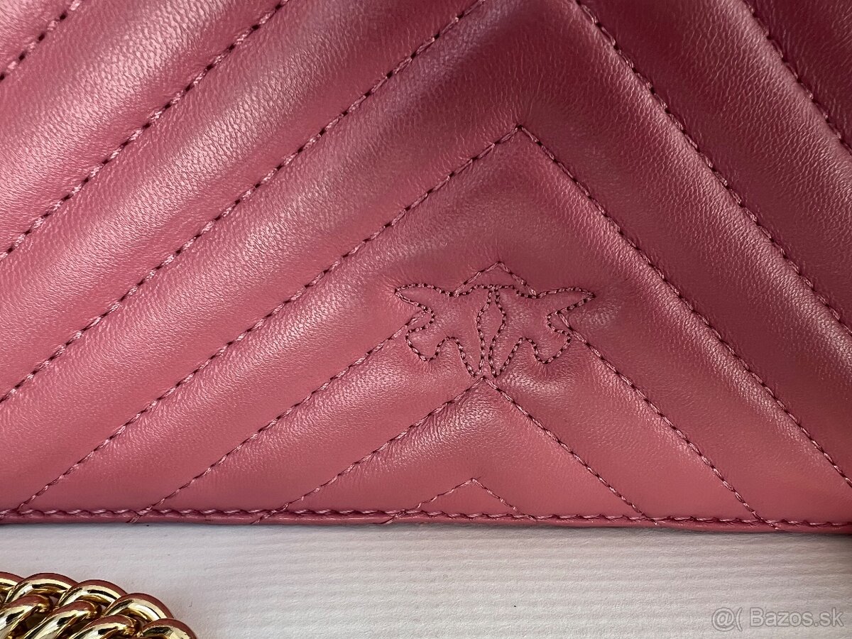 Pinko krasna kozena ruzova luxusna kabelka jedinecna farba - 9