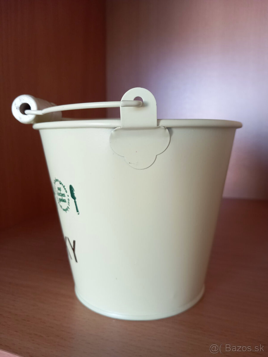 Sada 2ks kovové vedierka, obaly na kvetináče s bylinkami - 9