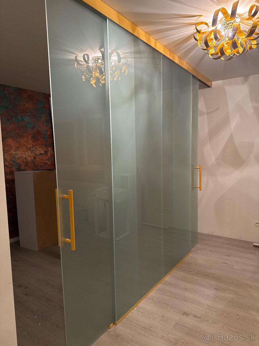 Celosklenené posuvné dvere 353 × 258 cm - matné, 4-dielne - 9
