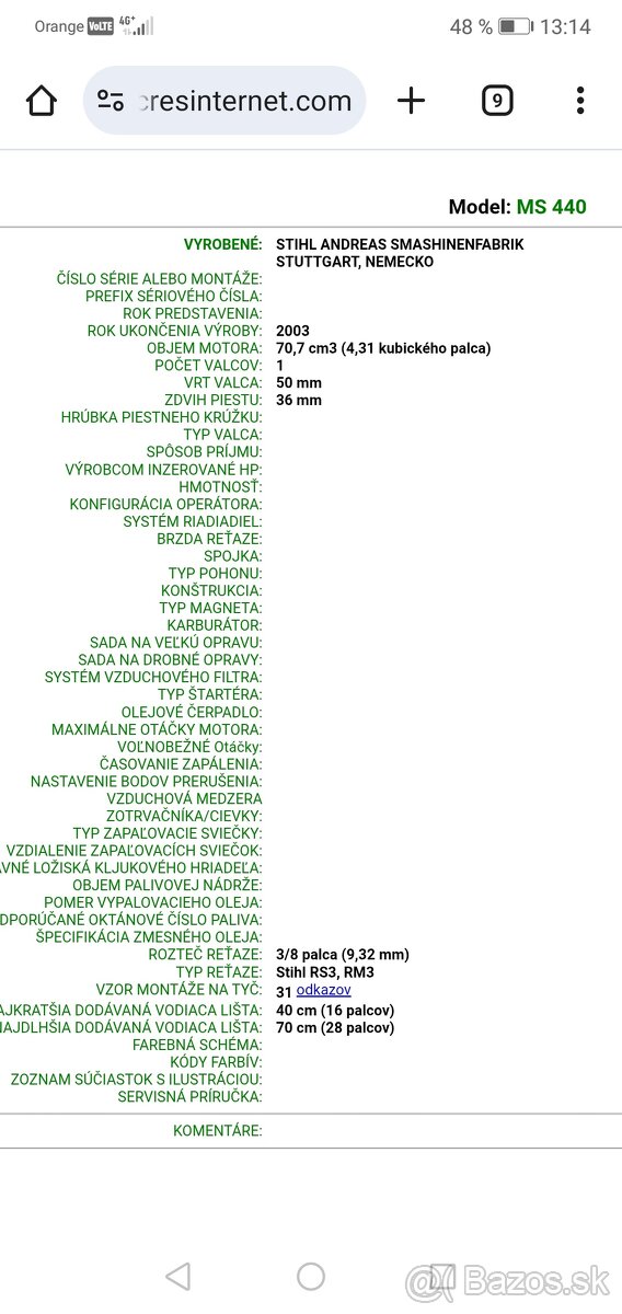 Motorová píla Stihl MS 440 - 9