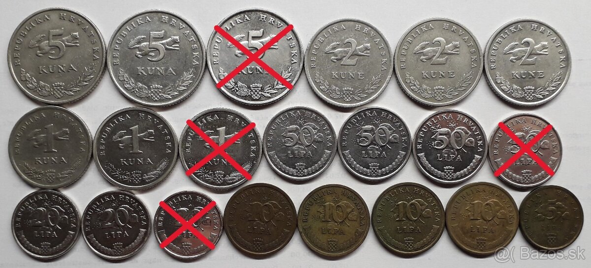 Mince - rôzne štáty - 121 kusov - 9