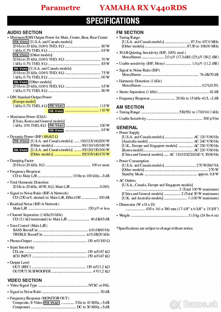 YAMAHA NS 777 & RX V440RDS - 9
