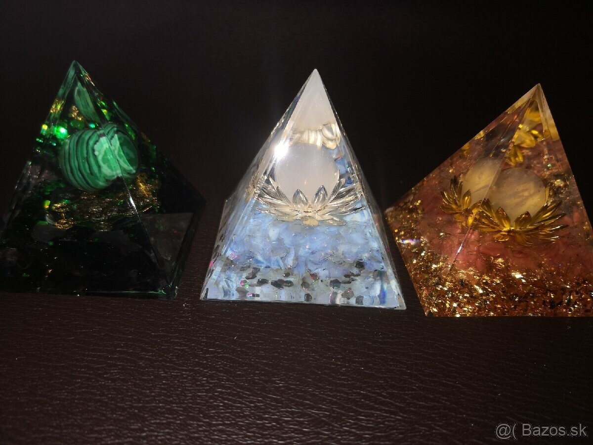 orgónove pyramídy,sklenene gule - 9