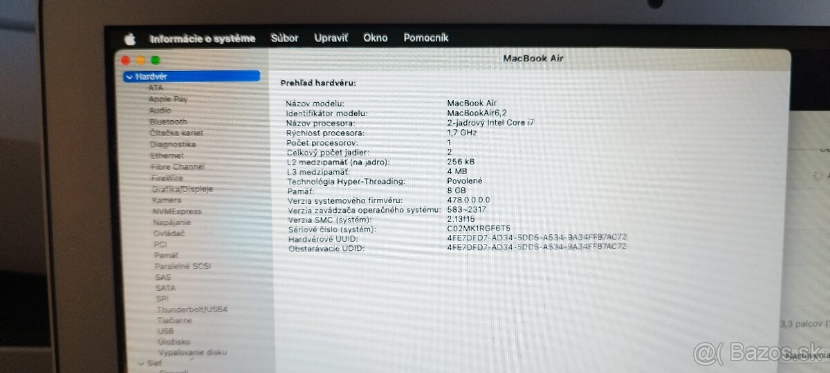 Apple Macbook Air core i7 8Gb ram - 9