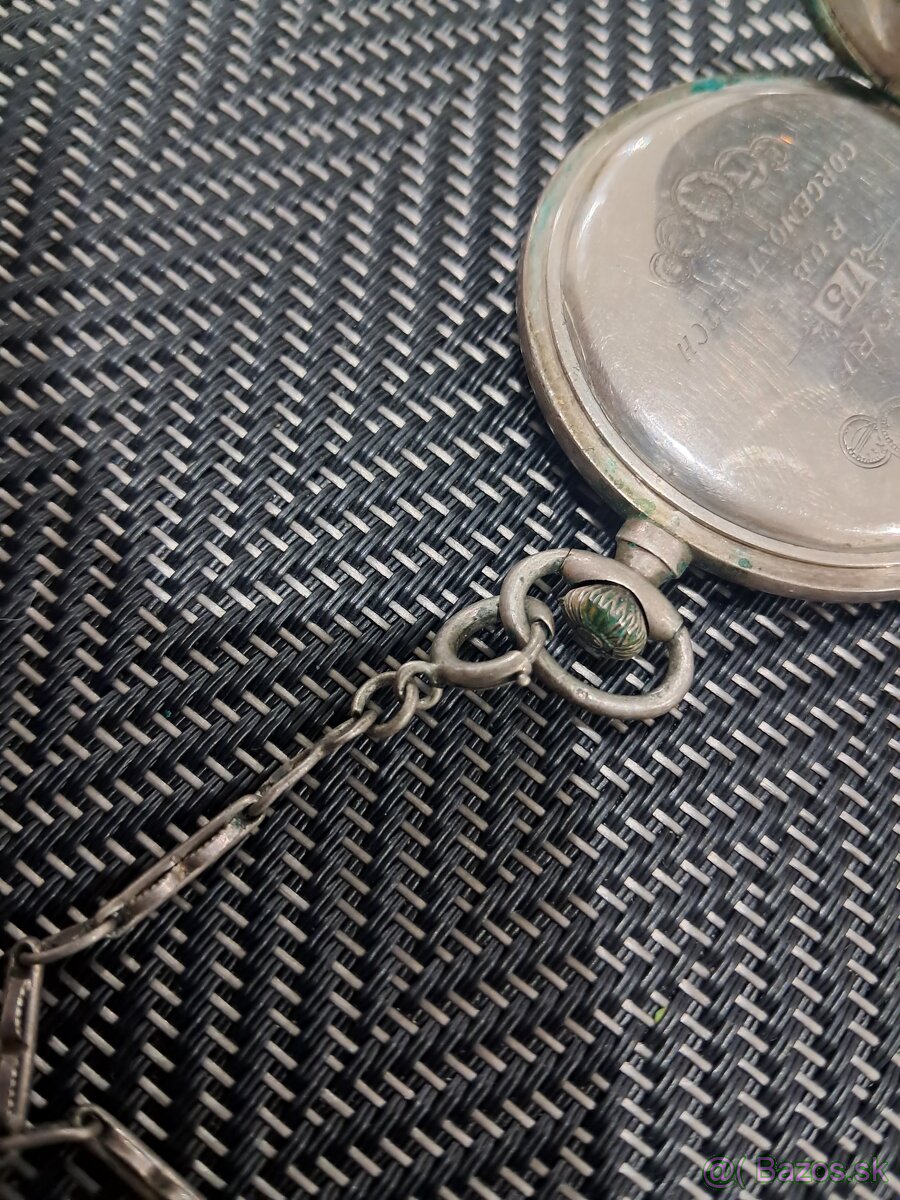 Predám staré strieborné vreckové hodinky - 9