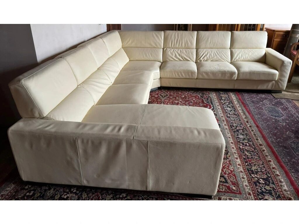 Moderní kožená sedací souprava ve tvaru "U", 3299 - 9