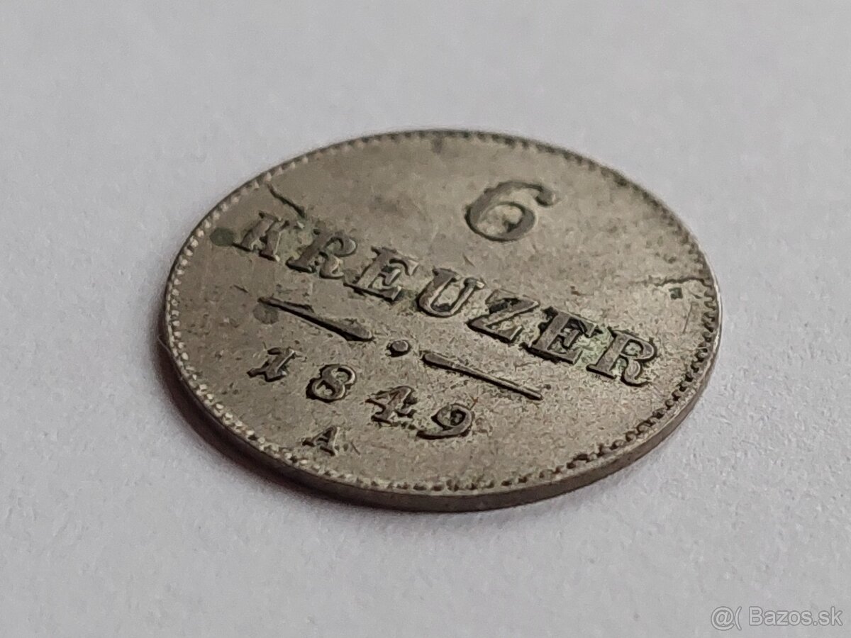 6 grajciar 1849 chyborazba prasknuté razidlo - 9