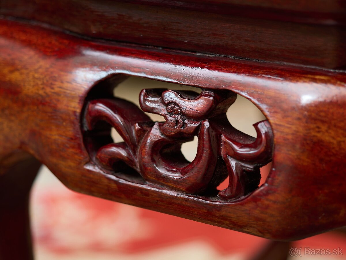 Čínske vyrezávané stolíky – pár - 9