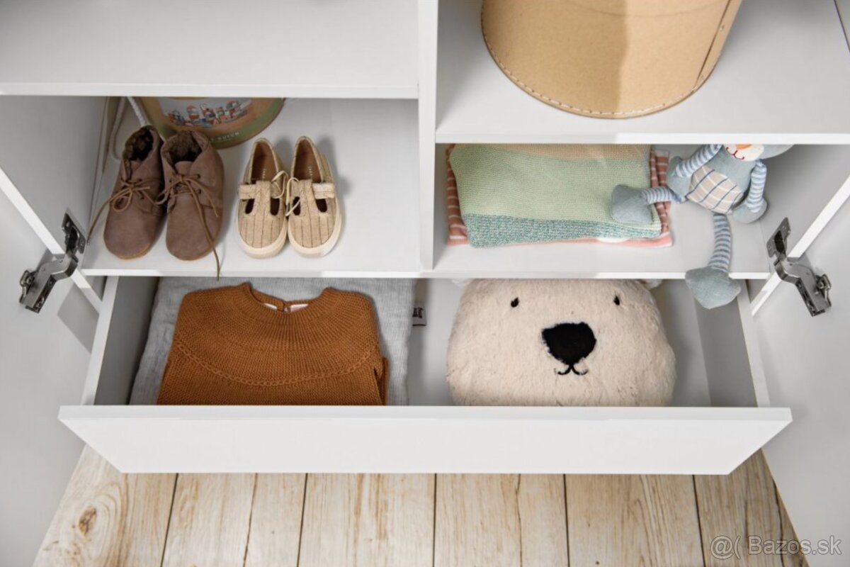 Šatníková skriňa do detskej izby TOTEME - Botanic - biela - 9