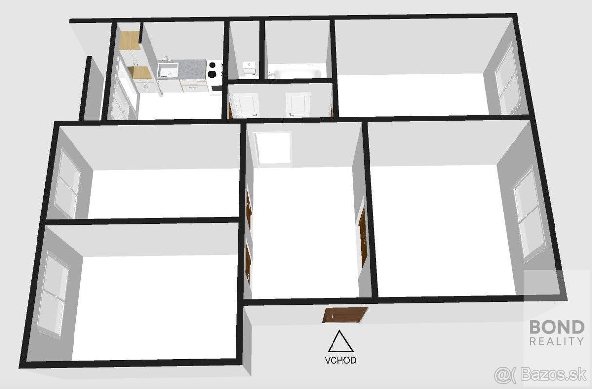 4-IZBOVÝ BYT S LODŽIOU ZA MOSTOM SNP, PIFLOVA UL. - 9