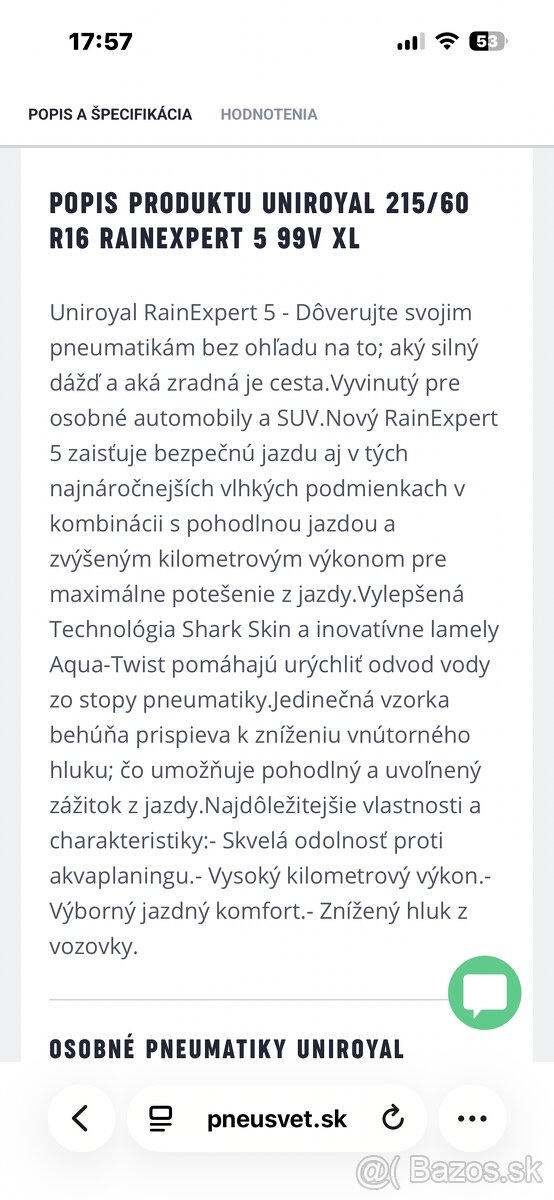 Letné pneumatiky 215/60 r16 - 9