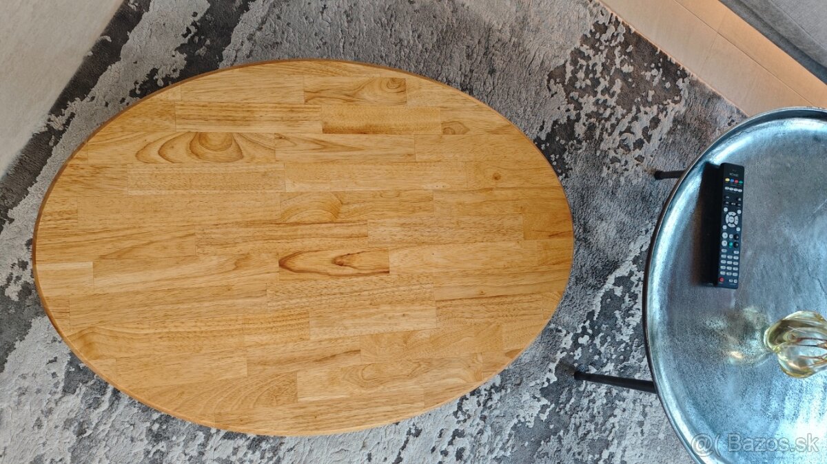 konferenčný stolík elipsa masív drevený škárovka - 9