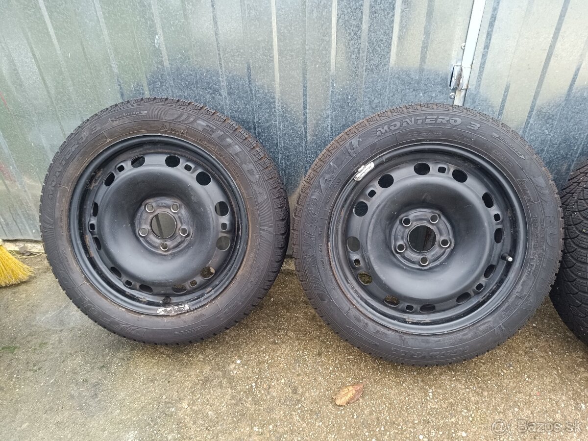 Plechové disky 5x100 R15 + zimné pneumatiky 185/55 R15 - 9