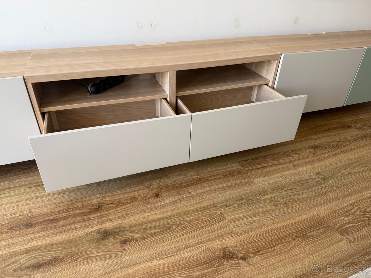 IKEA BESTÅ – rôzne skrinky a police (olivová/bledošedá) - 9