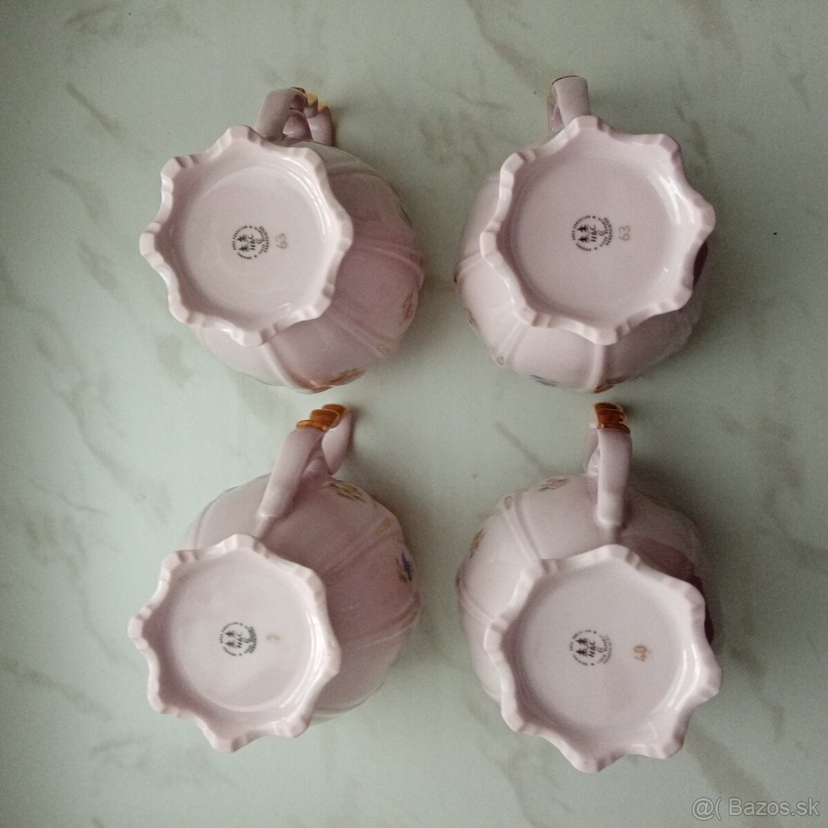 šálky Chodov ružový porcelán - 9