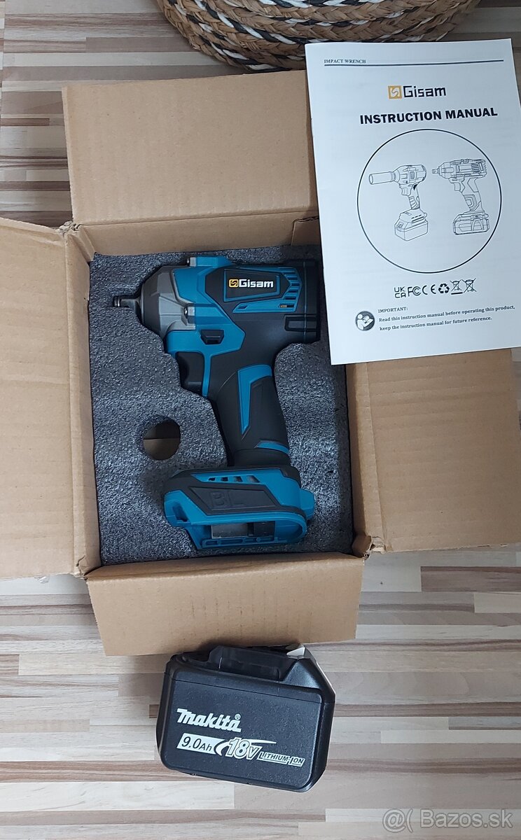 Rázový Aku uťahovák-ONEVAN,Gisam, pre Aku Makita batéria 18V - 9