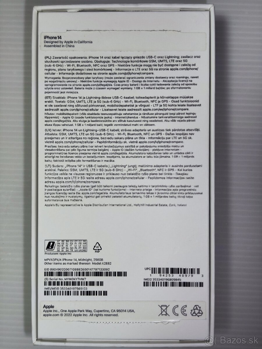 Predám Apple iPhone 14 256GB Midnight TOP stav - 9