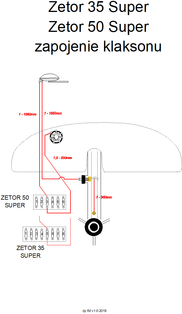 Zetor 50 Super klakson, truba - 9