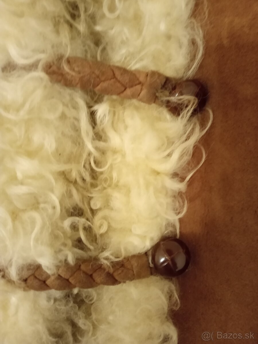 Retro pravý dámsky ovčí kožuch, L , 48 - 9