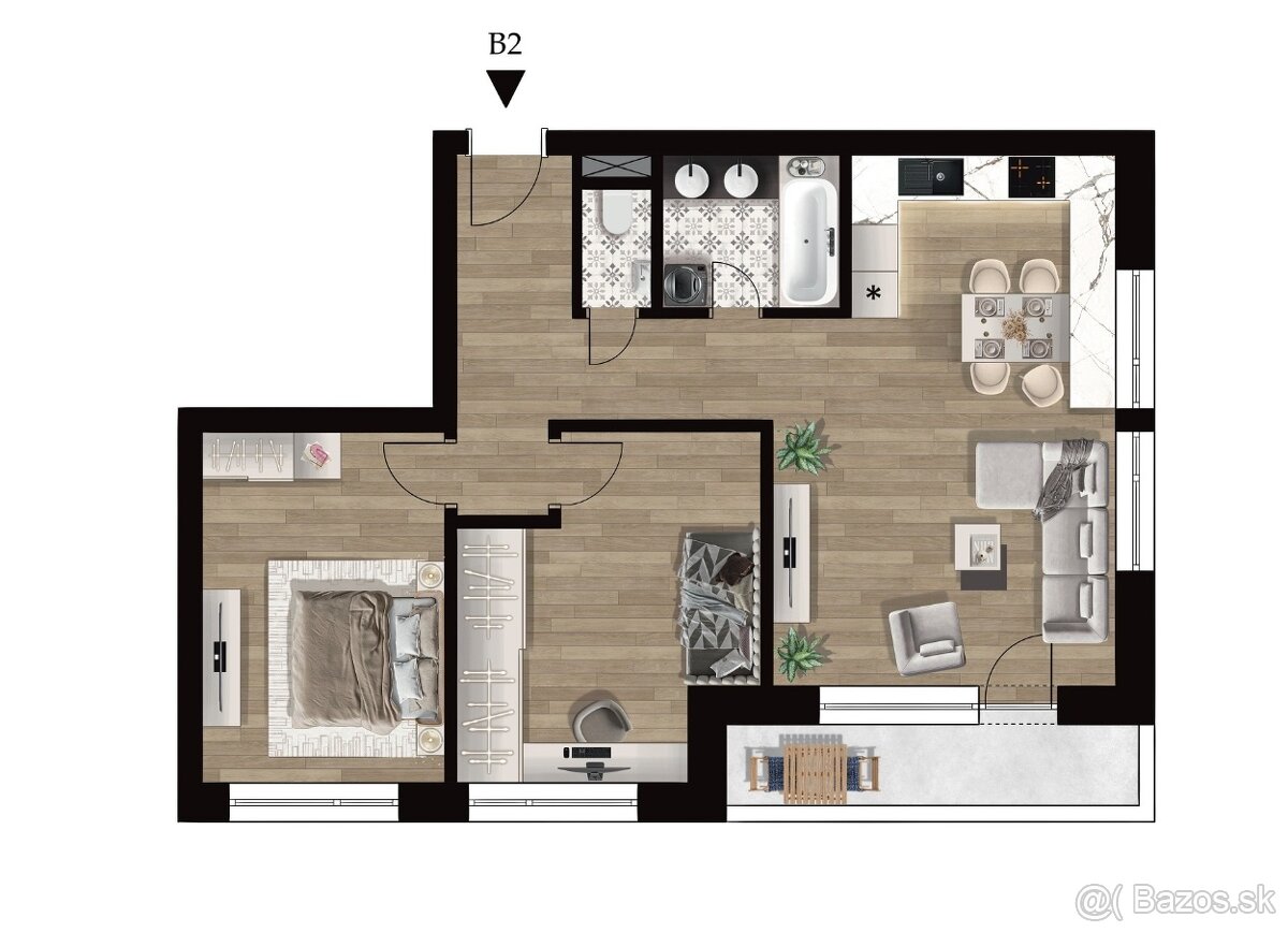 LUNA RESIDENCE | Bytový dom B - VOĽNÉ 4 trojizbové byty - 9