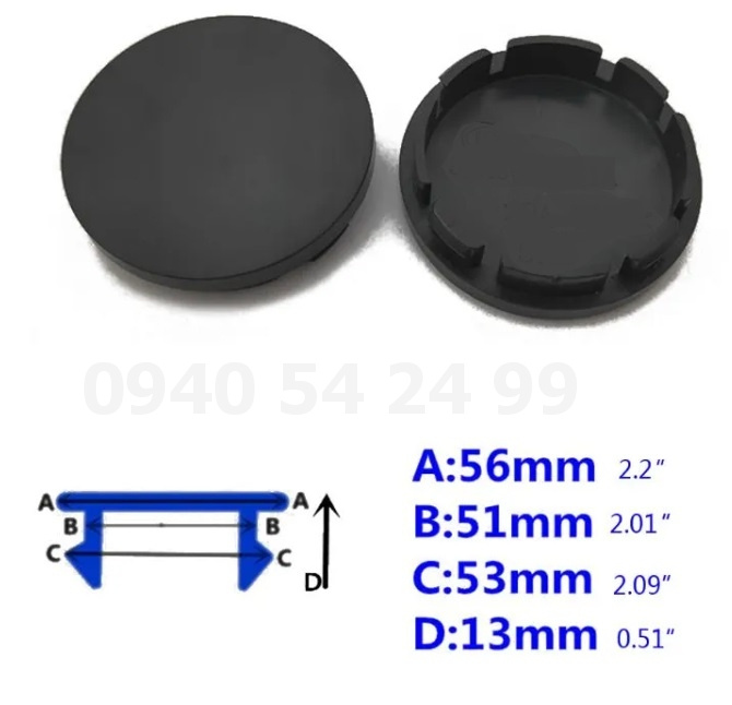 UNI stredové krytky - pukličky 56 / 60mm - 9