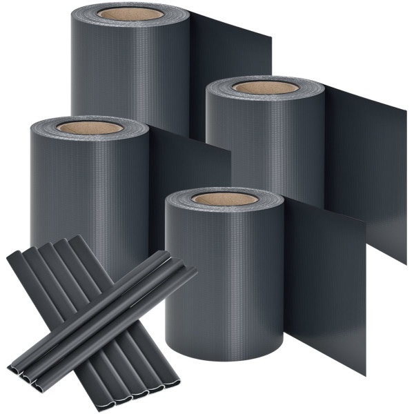 PVC ochranný pás na plot - zelená, sivá a antracit - 9