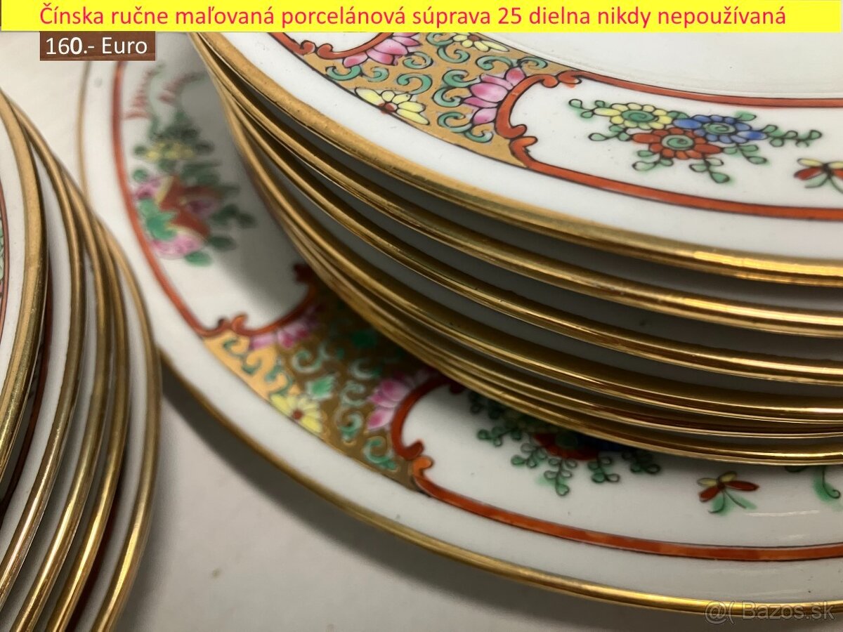 Ručne maľovaná 25 dielna porcelánová súprava - 9