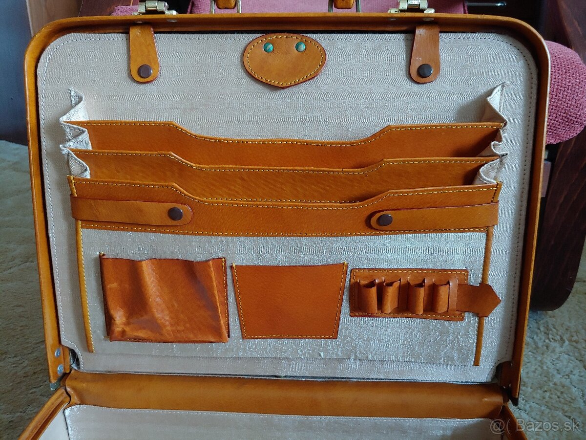 Nový kožený pilotný kufor - 9