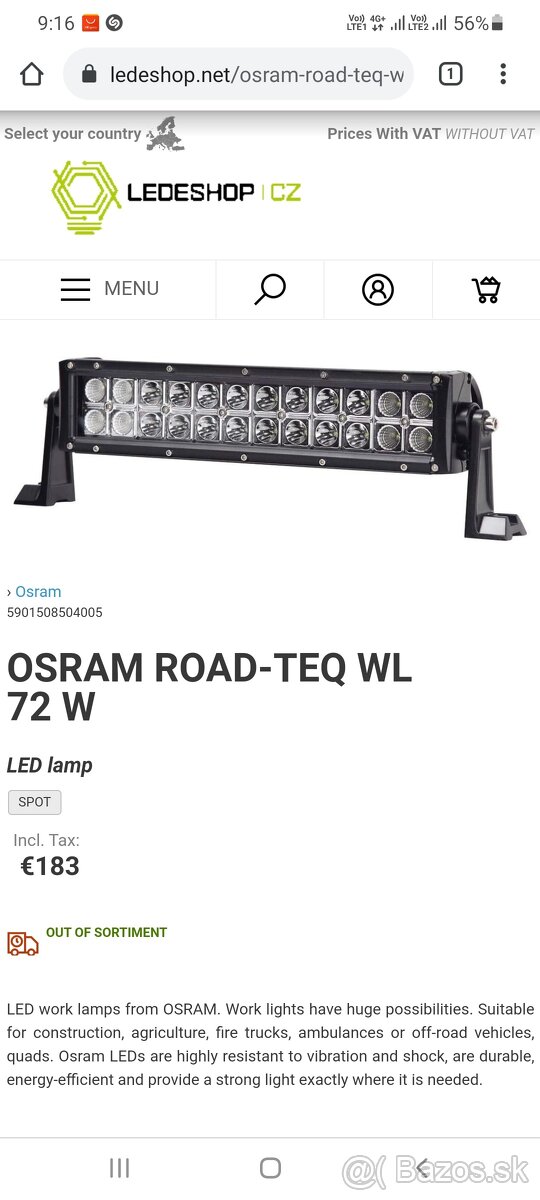 OSRAM RoadTeq WL72W 12V - 24V svetlomet - 9