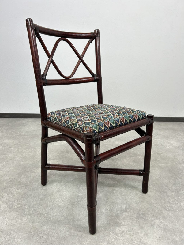 Dizajnový bambusový octagonal jedálenský stôl + 5ks stoličie - 9