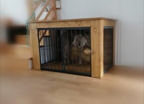 Drevená klietka pre psa, bytová voliéra - 9