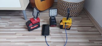 Svietidlo Aku DeWALT+Milwaake+Bosch18V+2xUSB s nabíjaním USB - 9