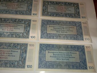 BANKOVKY 100 K, 1940, RŮZNÉ SÉRIE, VŠE NEPERFOROVANÉ - 9