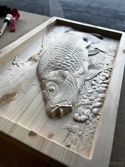 Drevený obraz – Ryba (kapor) - 9