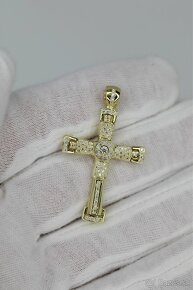 Zlatý prívesok krížik 585/14K zlato. Vaha:8,14g. - 9