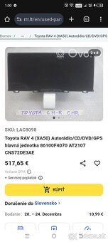Predám rádio Toyota c-hr 2023 - 9