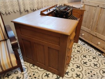 Starožitný, americký, psací stůl s roletou - 9