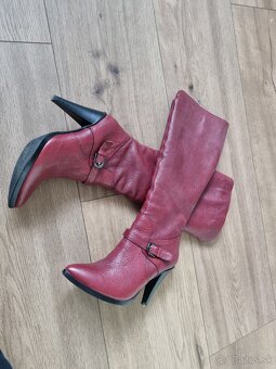 bordové talianske kožené čižmy 37 - 9