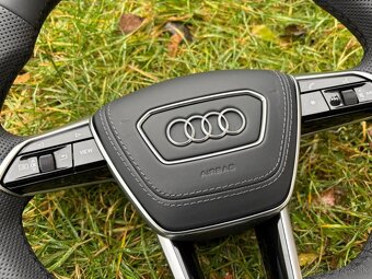 AUDI S volant A6 C8 A8 SQ8 Q8 kozeny zkoseny perforovany - 9