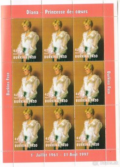 Poštové známky, filatelia: Anglicko, Lady Diana, aršíky - 9