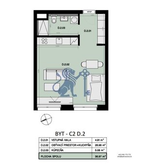 Na predaj 1-izbový byt s balkónom - D2 - 9